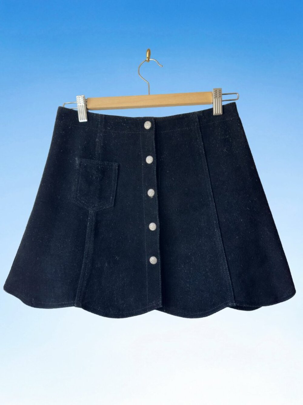 90s Vtg Genuine Suede MGR Mini Skirt, Sz S